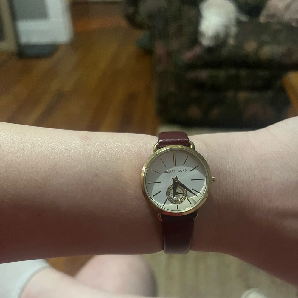 Michael Kors Gold and Burgundy Women's Watch